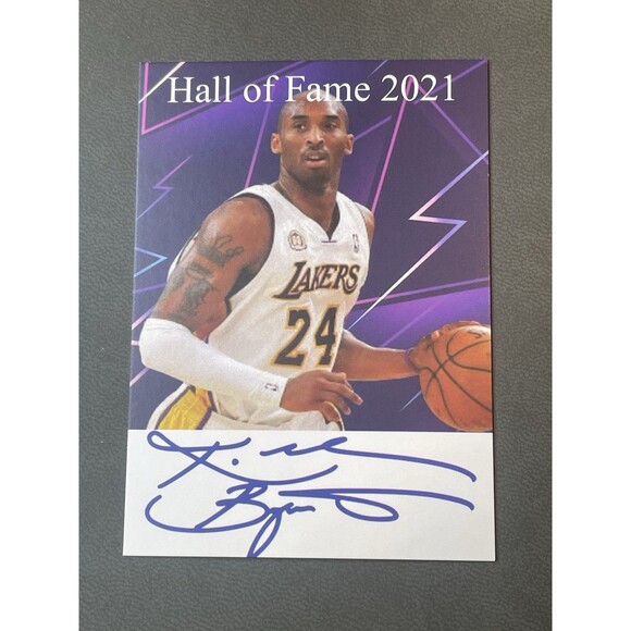 Kobe Bryant Facsimile Autograph Hall Of Fame #24 Lakers Oddball Novelty Art Card - Picture 1 of 2